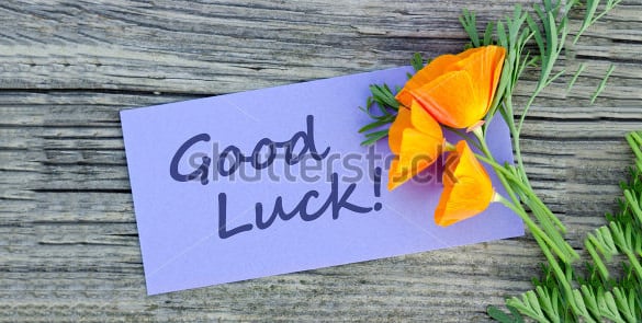violet colour card template for good luck wishes