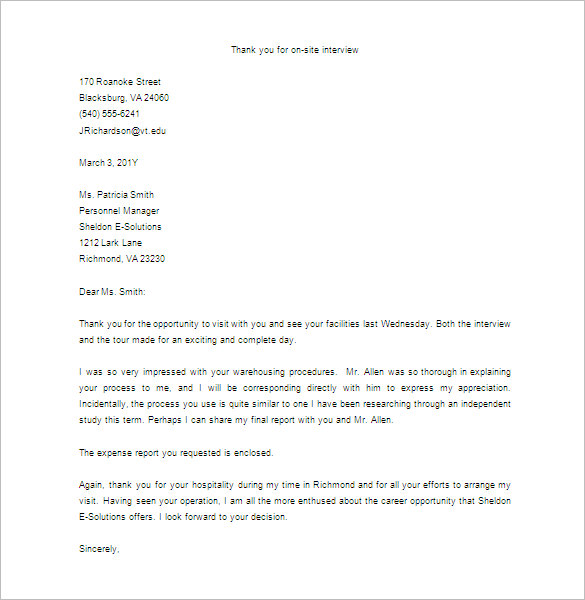 Thank You Letter For Interview 8+ Free Sample, Example Format Download!