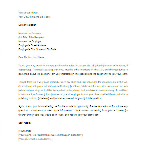 Thank You Letter For Interview – 8+ Free Sample, Example Format Download!