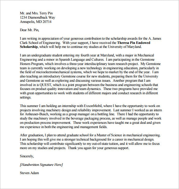 Letter To Scholarship Donor from images.template.net
