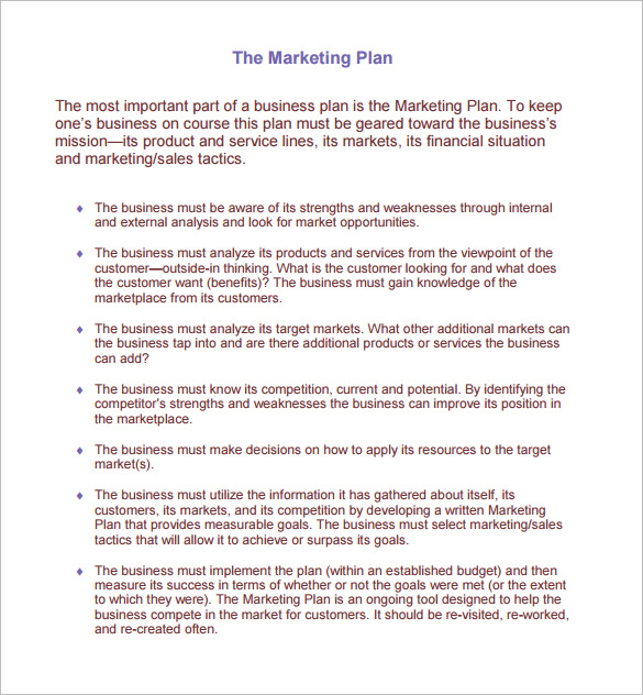 Business plan target market example