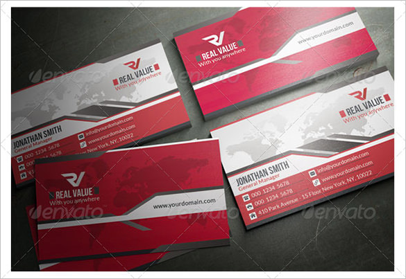 corporate red business card premium download