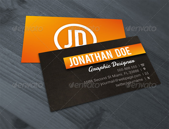 premium graphic designer orange business card