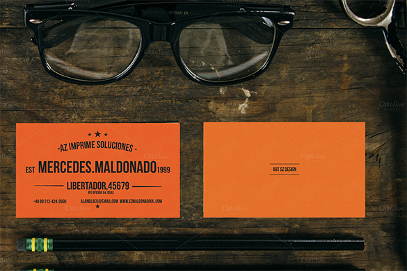 premium librarian orange business card for you