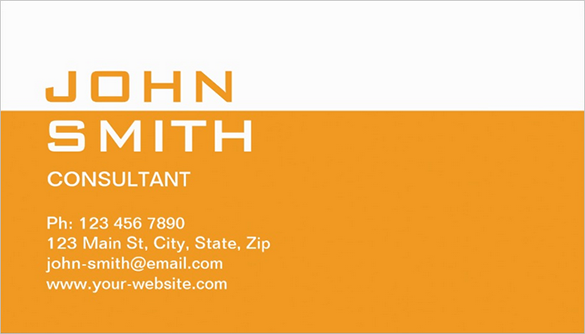premium orange business card for consultant