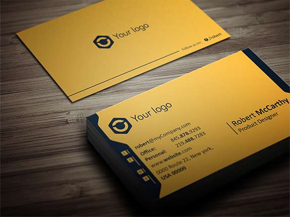 25+ Yellow Business Card Templates - AI, Word, PSD | Free ...