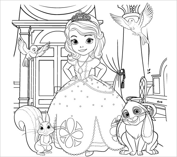 20+ Princess Coloring Pages - Vector EPS, JPG