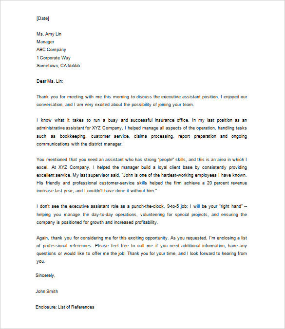 Thank You Letter After    Phone Interview – 8+ Free Sample, Example ...