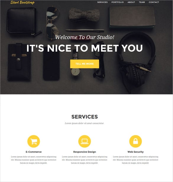 free stylish one page bootstrap theme for agencies