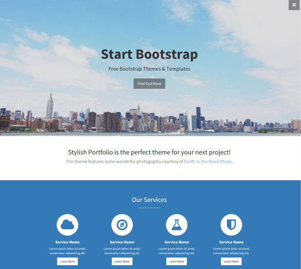 stylish portfolio one page free bootstrap template