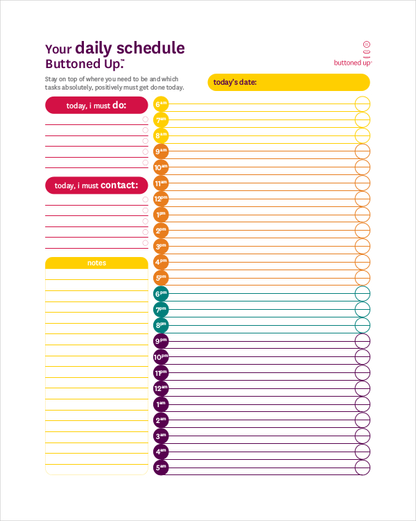 8 Hourly Planner Templates PDF Word Docs