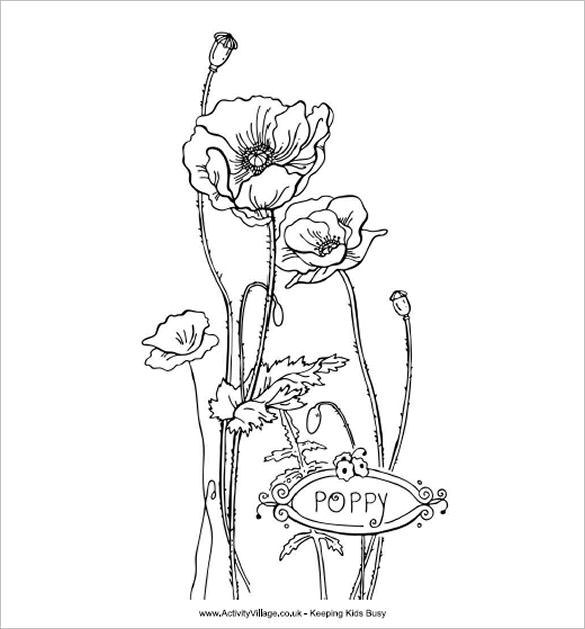 18+ Poppy Coloring Pages - PDF, JPG