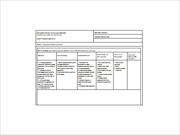 project action plan word free download