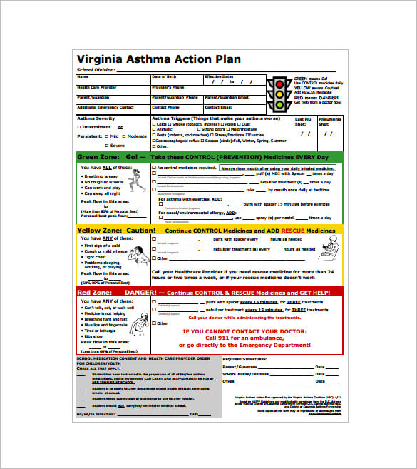 virginia asthma action plan pdf download