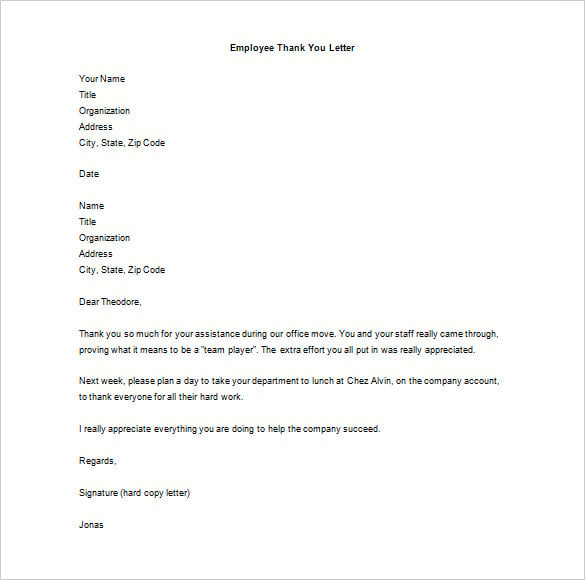 Thank You Letter For Employee from images.template.net