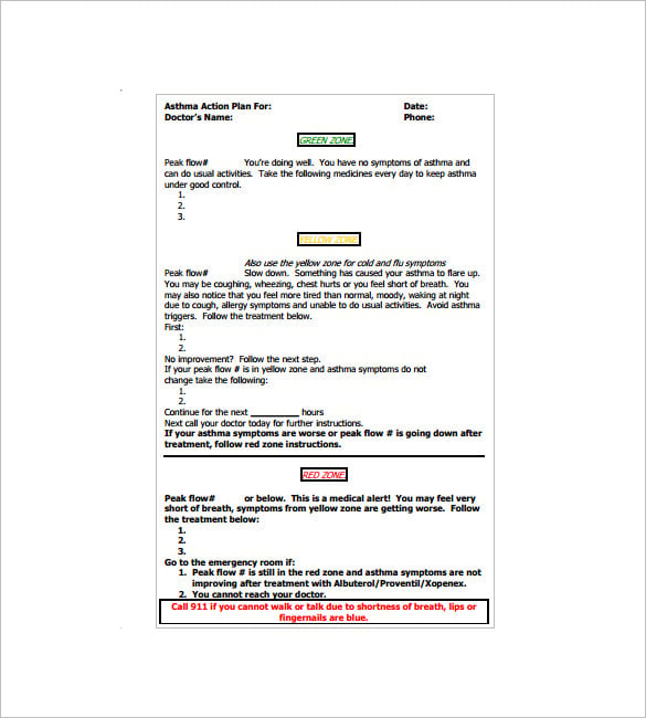 simple asthma action plan pdf free download