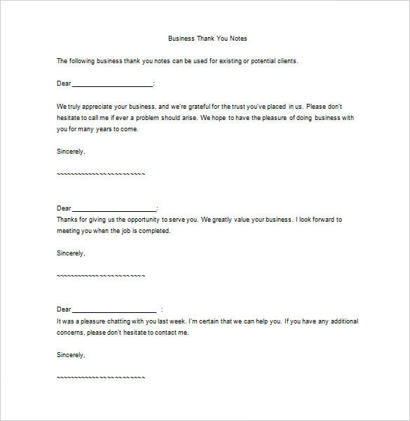 Business Thank You Letter 11 Free Sample Example Format Download