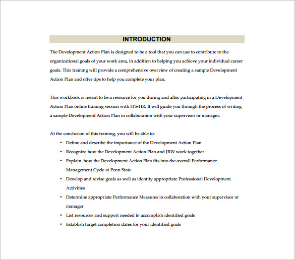 development simple action plan pdf download