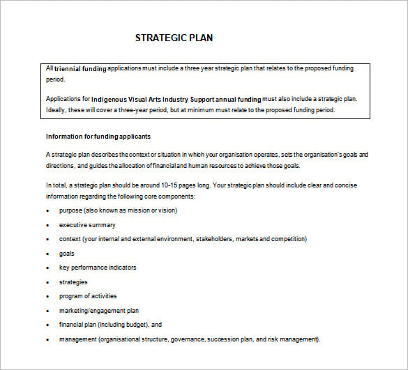 strategic action plan word free download