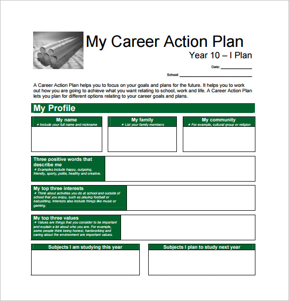 13 Career Action Plan Templates DOC PDF Excel