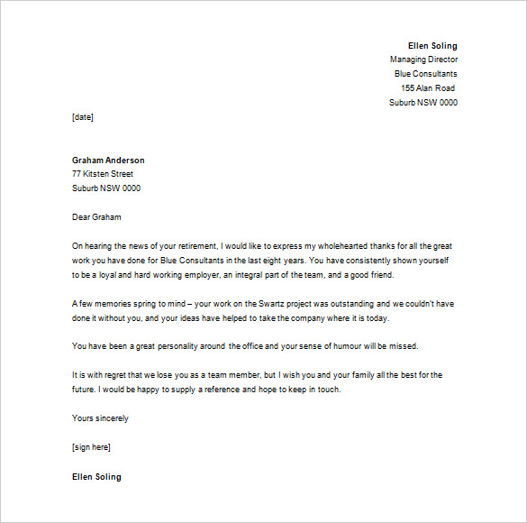 editable employee thank you for your service letter download example