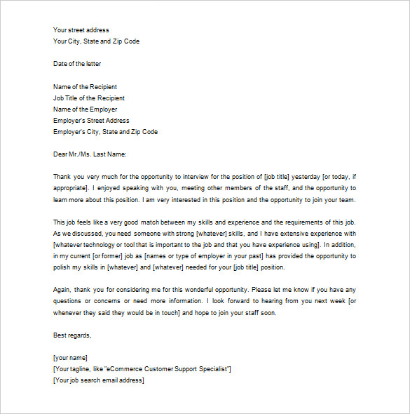 10+ Thank You Letter to Recruiter - PDF, DOC