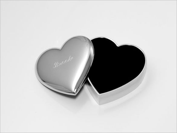 personalized heart jewelry box for bridesmaid