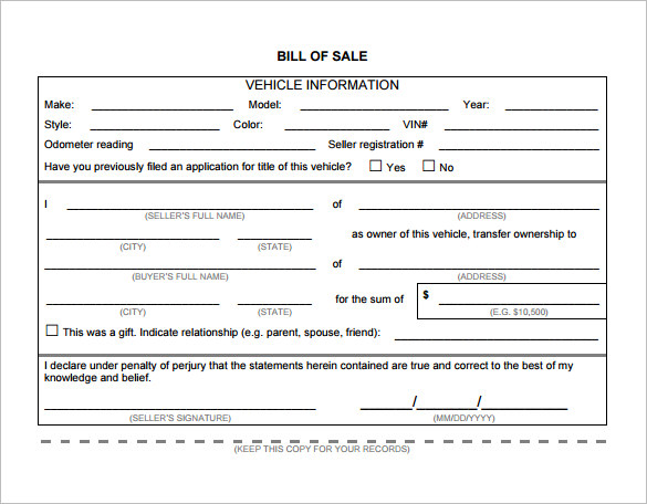 bill of sale template 44 free word excel pdf documents downloaad