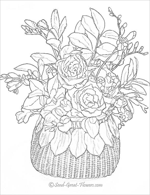 realistic poppy flowers coloring page