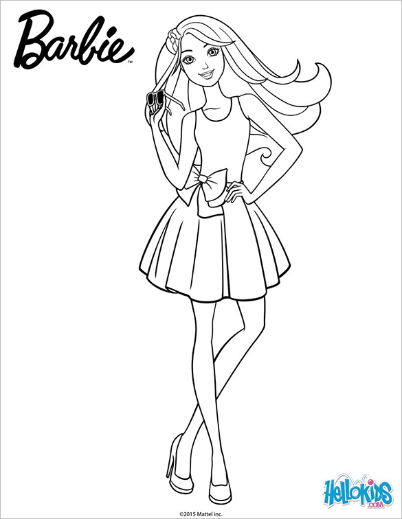 barbie outline drawing