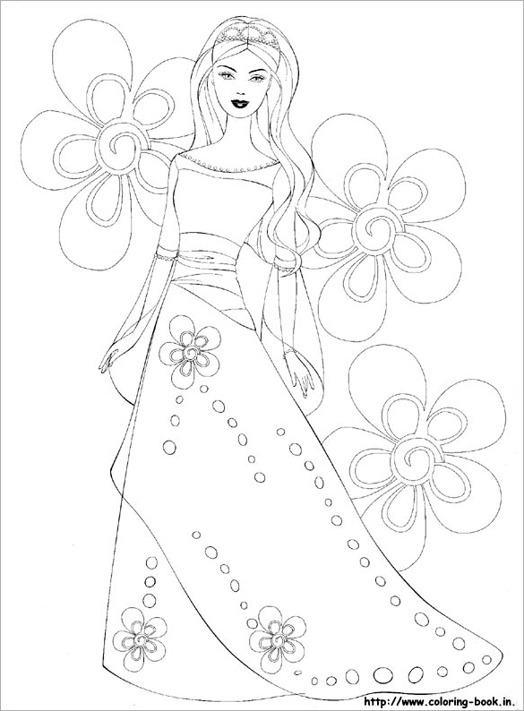 awesome barbie colouring page for you