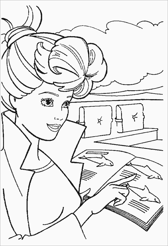 astonishing barbie coloring page for you