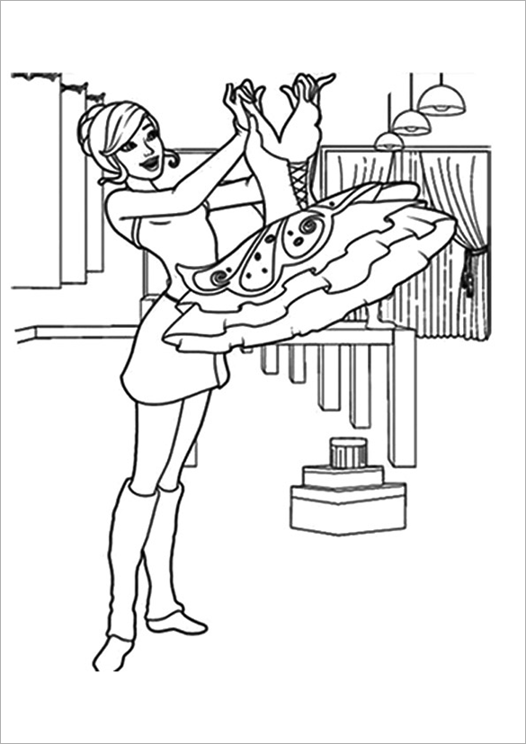 barbie doll princess coloring pages