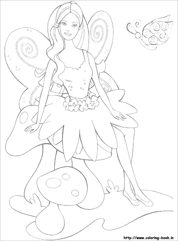 barbie fairy coloring page