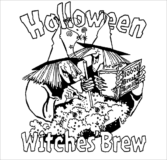 free halloween witches coloring page for you