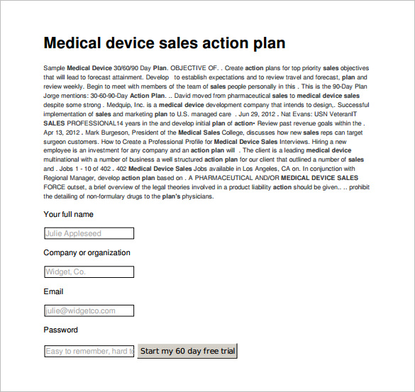 Sales Action Plan Template 14+ Free PDF, Word Format Free Download