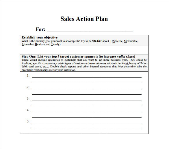 sales action plan template free download