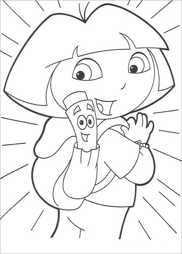 dora the explorer coloring page for free