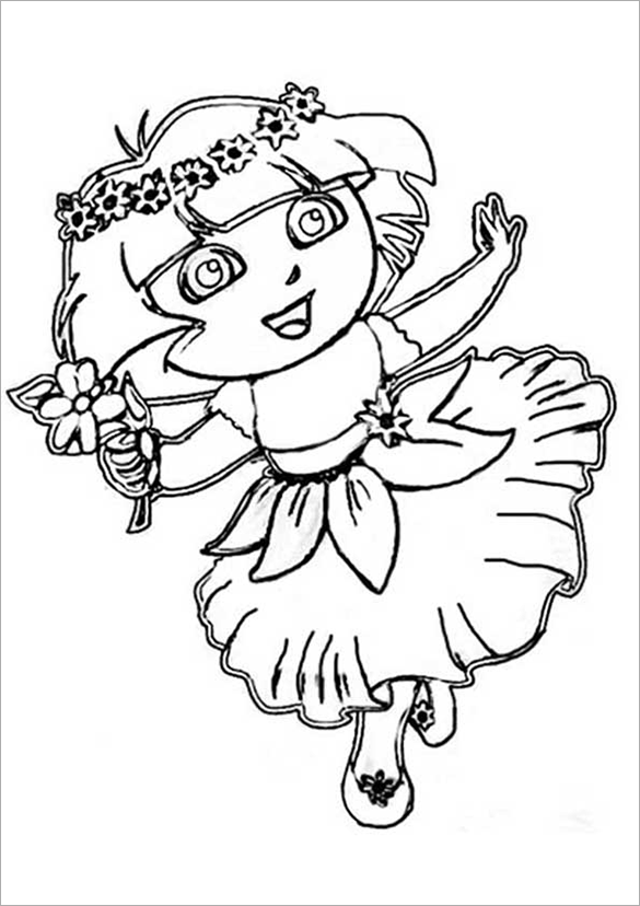 dora and boots coloring pages