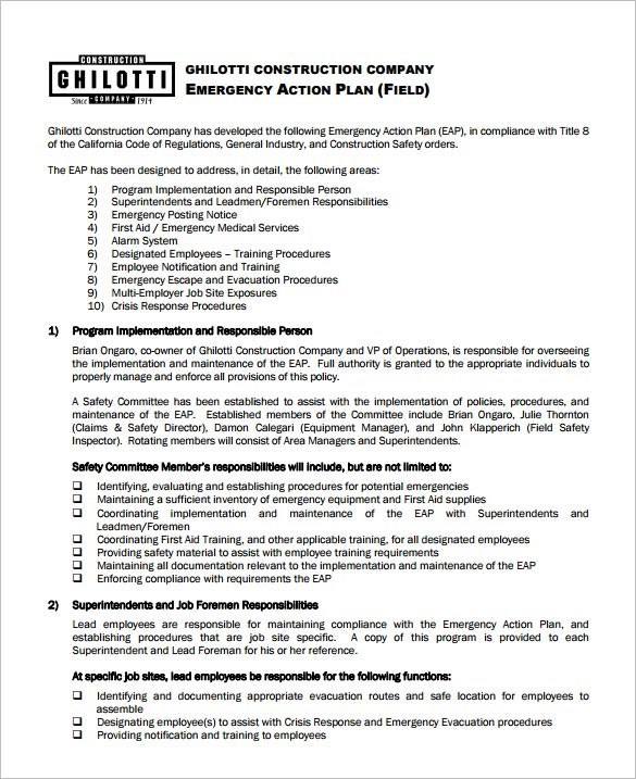 Complete Fire Evacuation Plan Policy Template: Editable Word