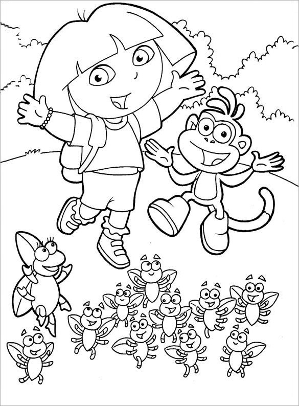 19 Dora Coloring Pages PDF PNG JPEG EPS Free