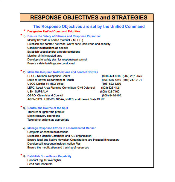 appendix incident action plan example template