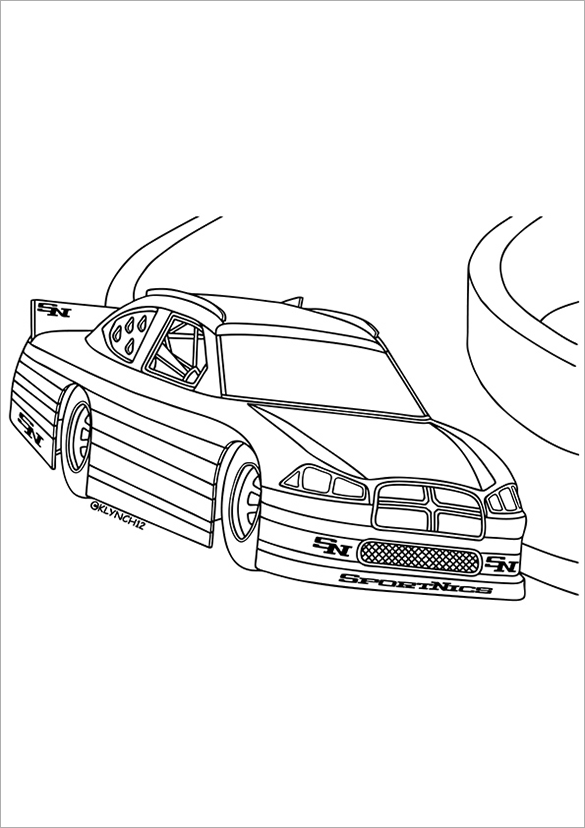 stock car coloring pages