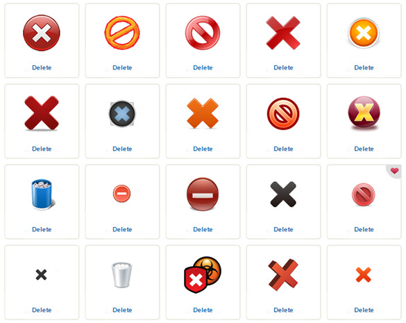 creative delete icons collection to download