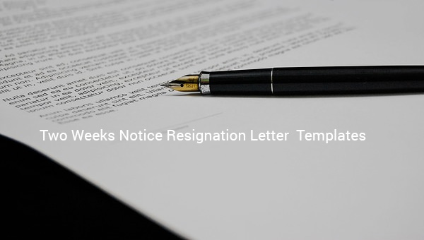 two weeks notice resignation letter template
