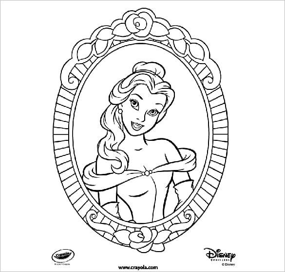 disney princess belle coloring page