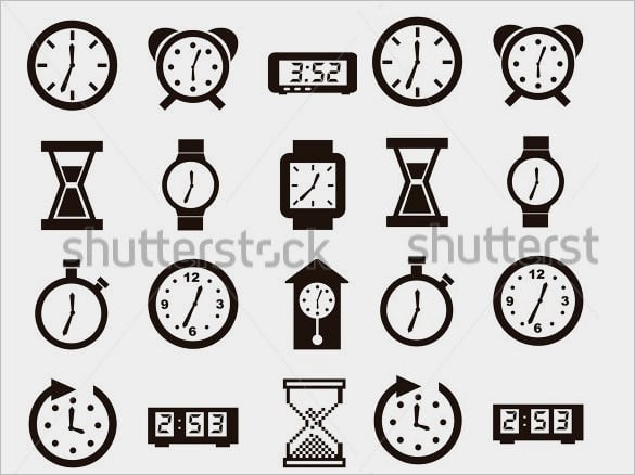 download creative clock icons collection for vector