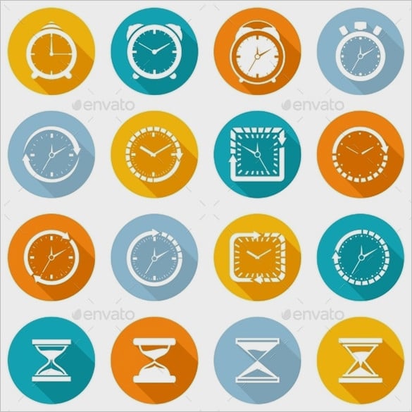 awesome business clock icons collection