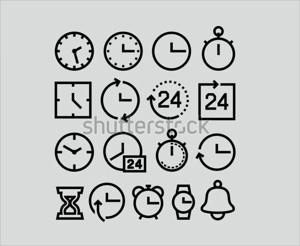 creative clock icons set