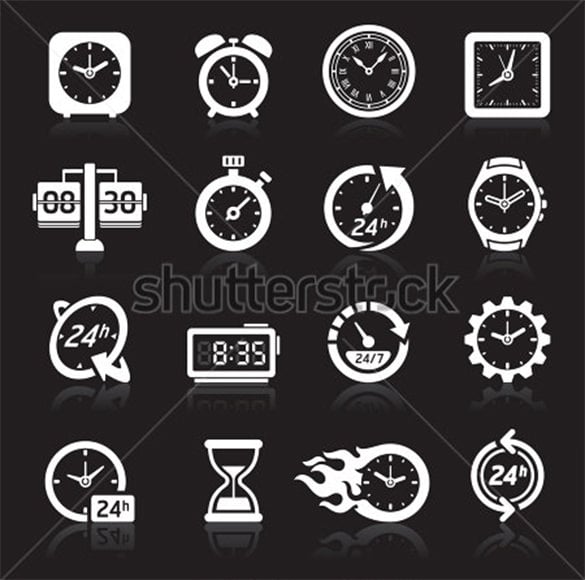 creative clock icons collection for vector